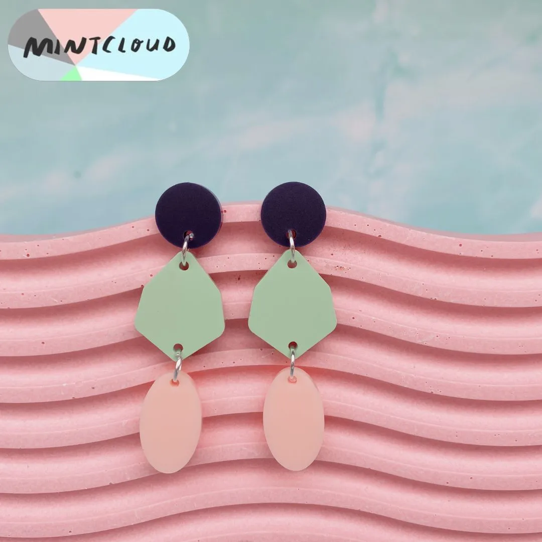 Mintcloud Pool Party Ovals Dangle - Various Colours