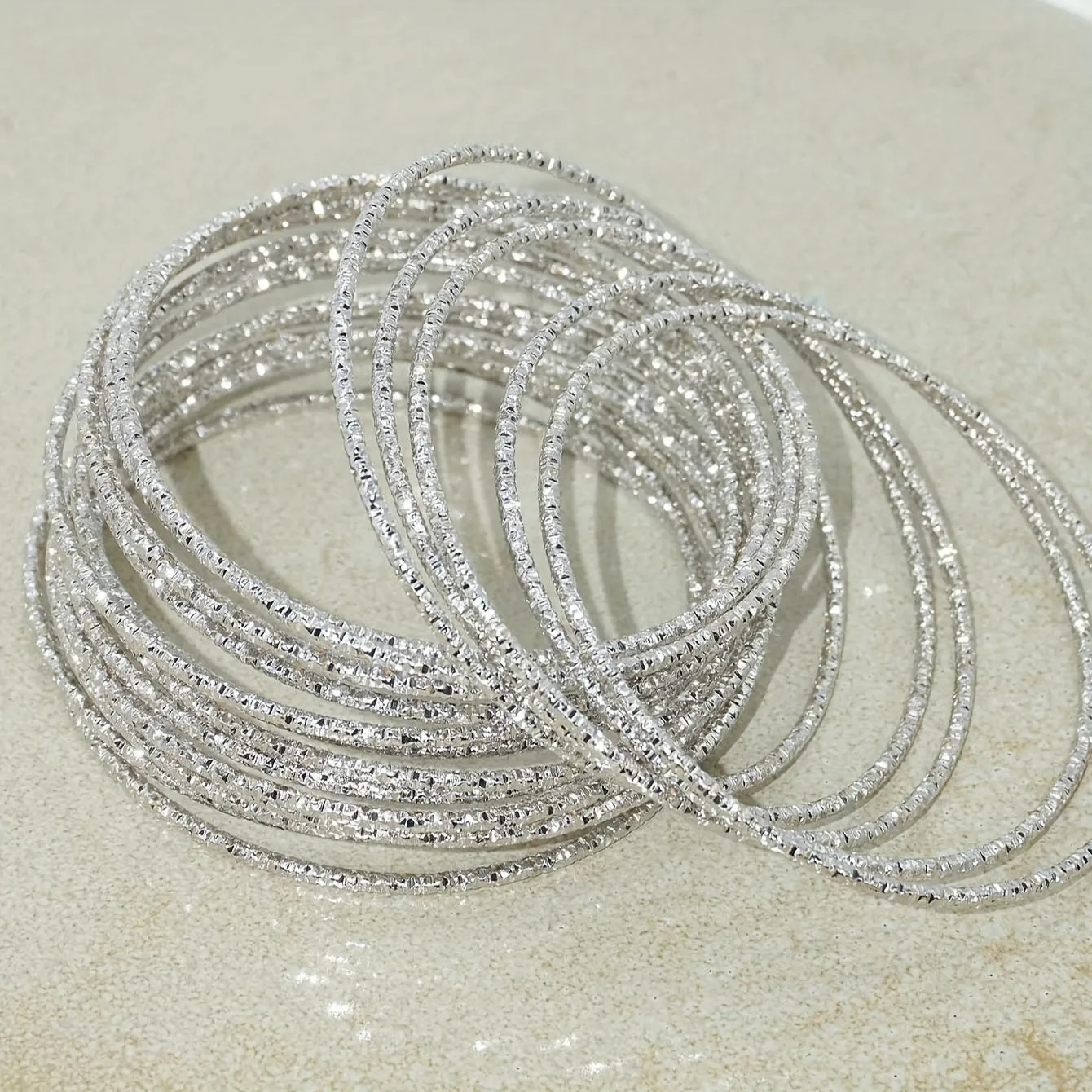 Modern 14K Plated Circle Ring Bracelet  Elegant Hand Jewelry Set