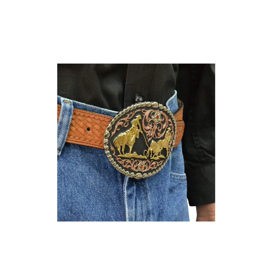 Montana Men's Silversmiths Ranch Rodeo Series Attitude Western Belt Buckle