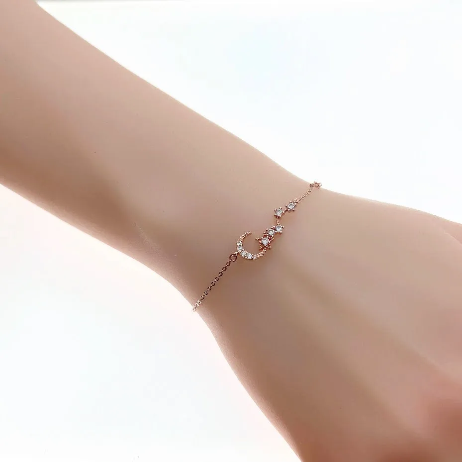 Moon & Star Cubic Zirconia Bracelet