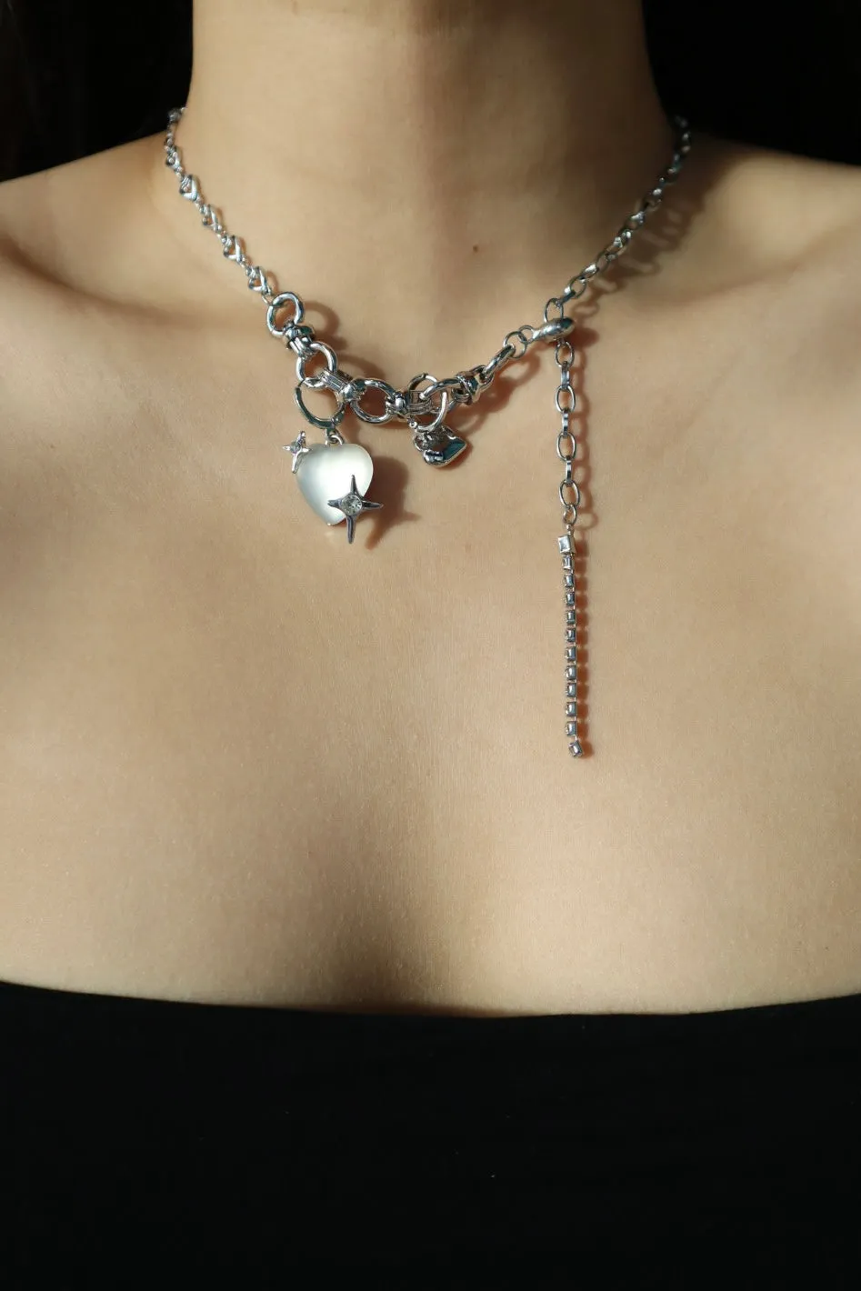 Moonlight Glowing Heart Chain Necklace