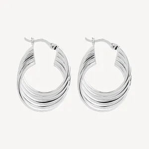 Najo Revival Round Silver Hoop Earrings