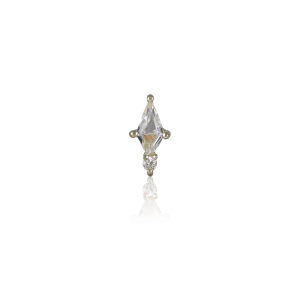 Nyx • Tiny Kite White Topaz Flat Back Stud