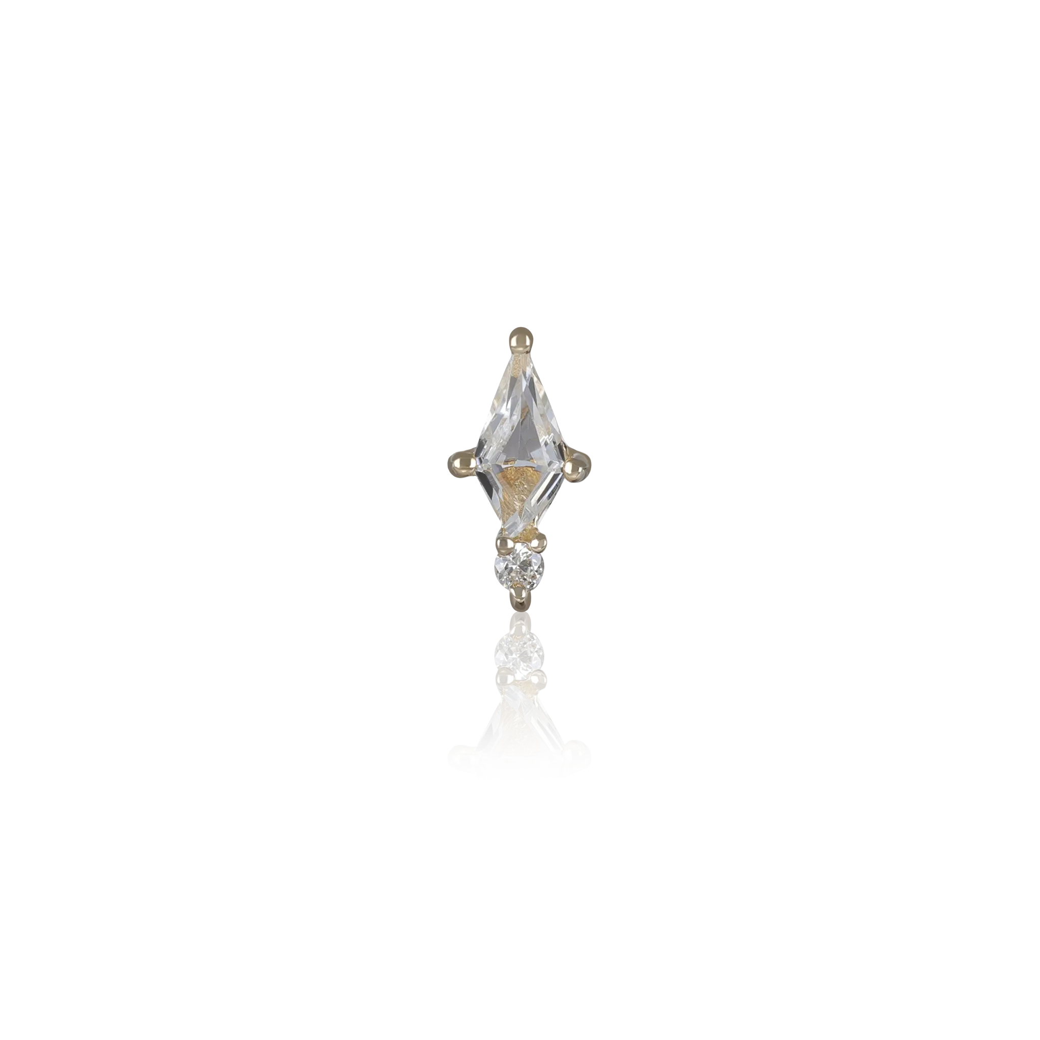 Nyx • Tiny Kite White Topaz Flat Back Stud