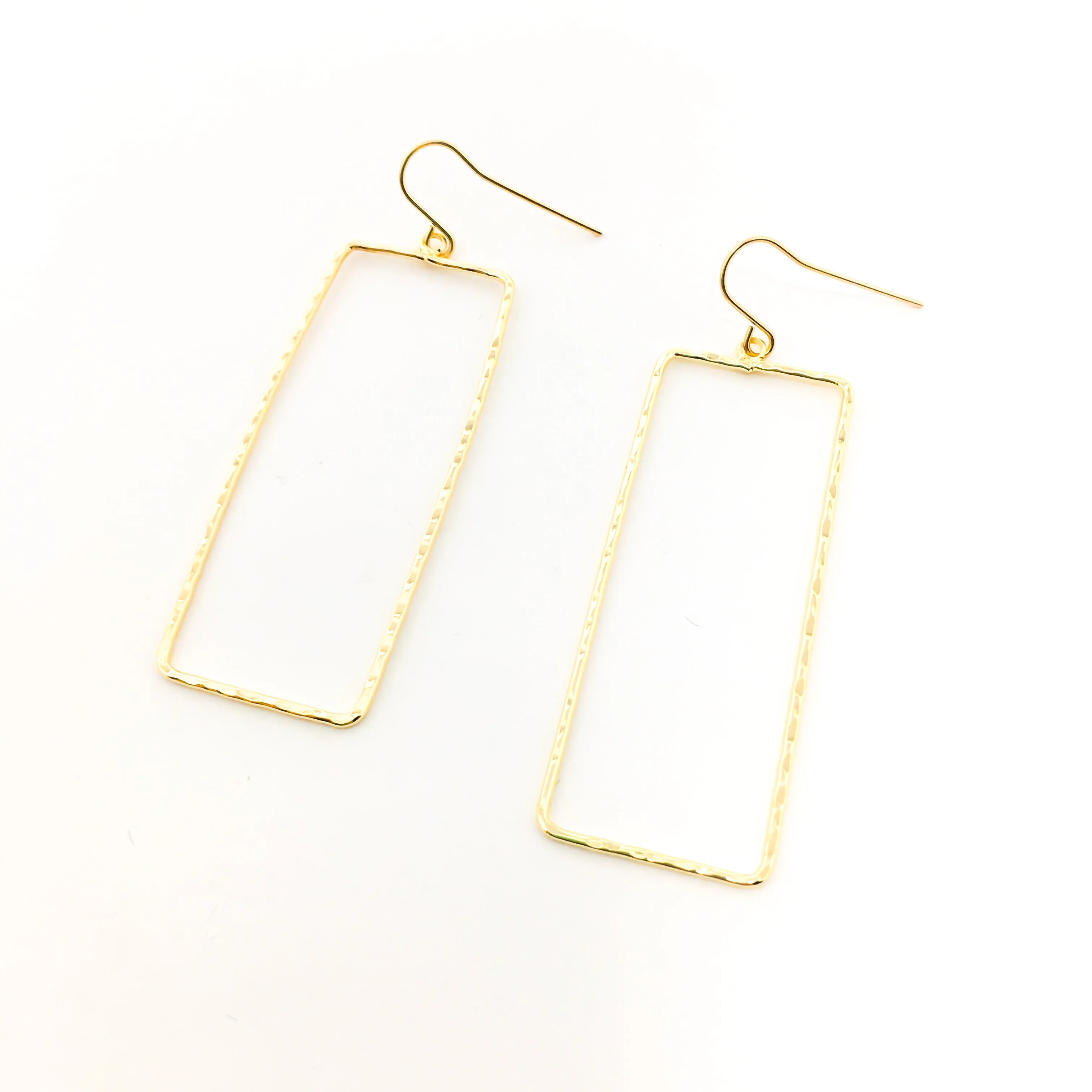 Paige Hammered Rectangle Earrings