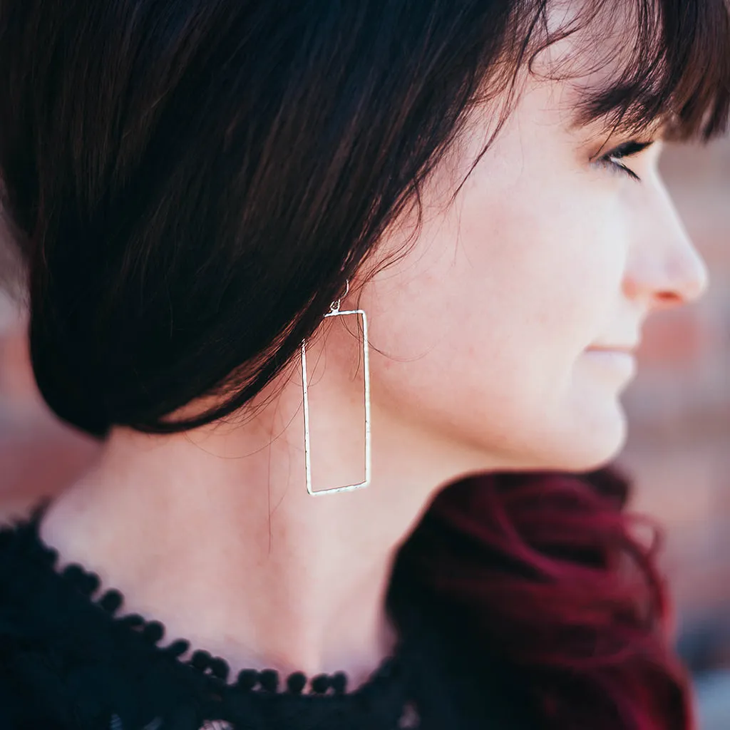 Paige Hammered Rectangle Earrings