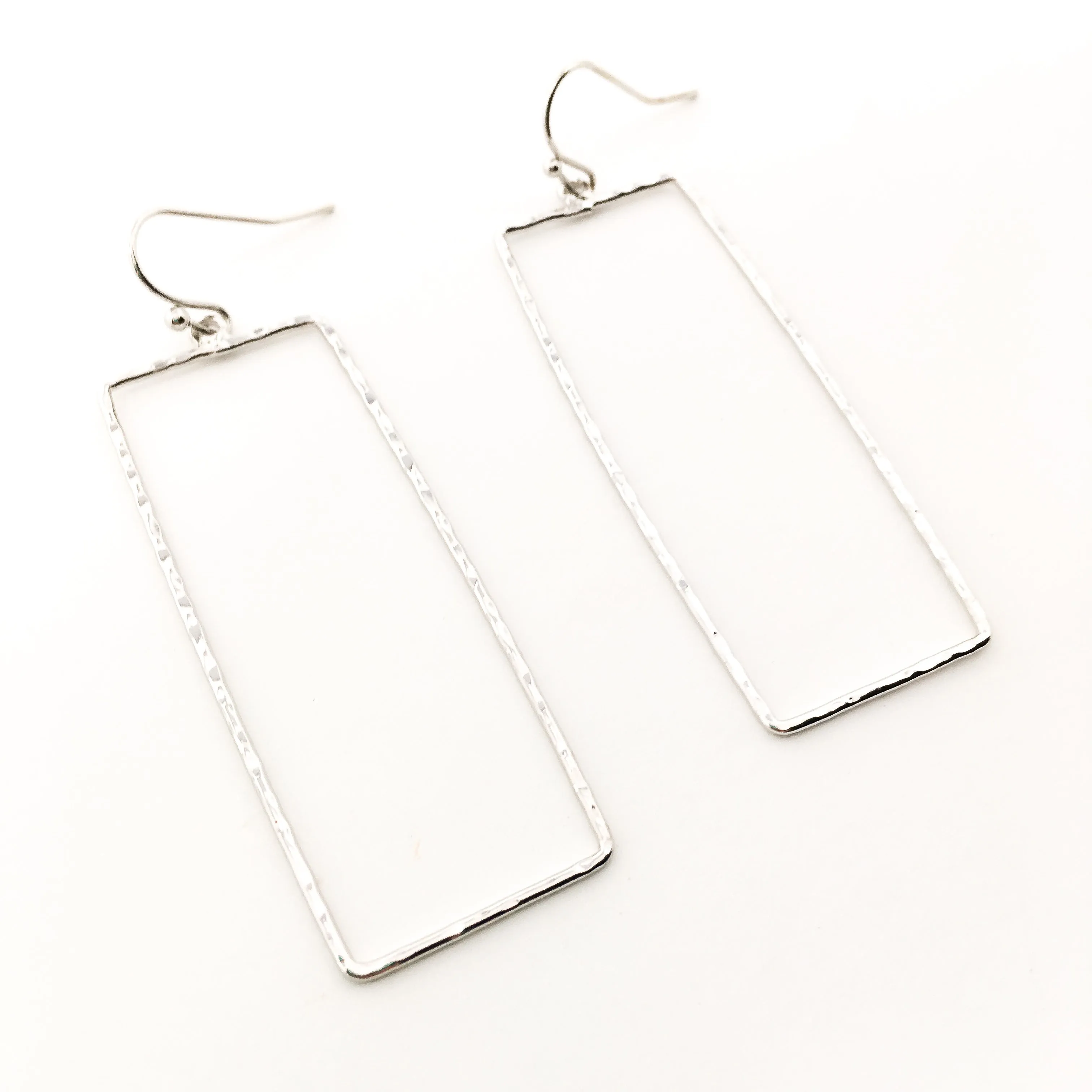 Paige Hammered Rectangle Earrings