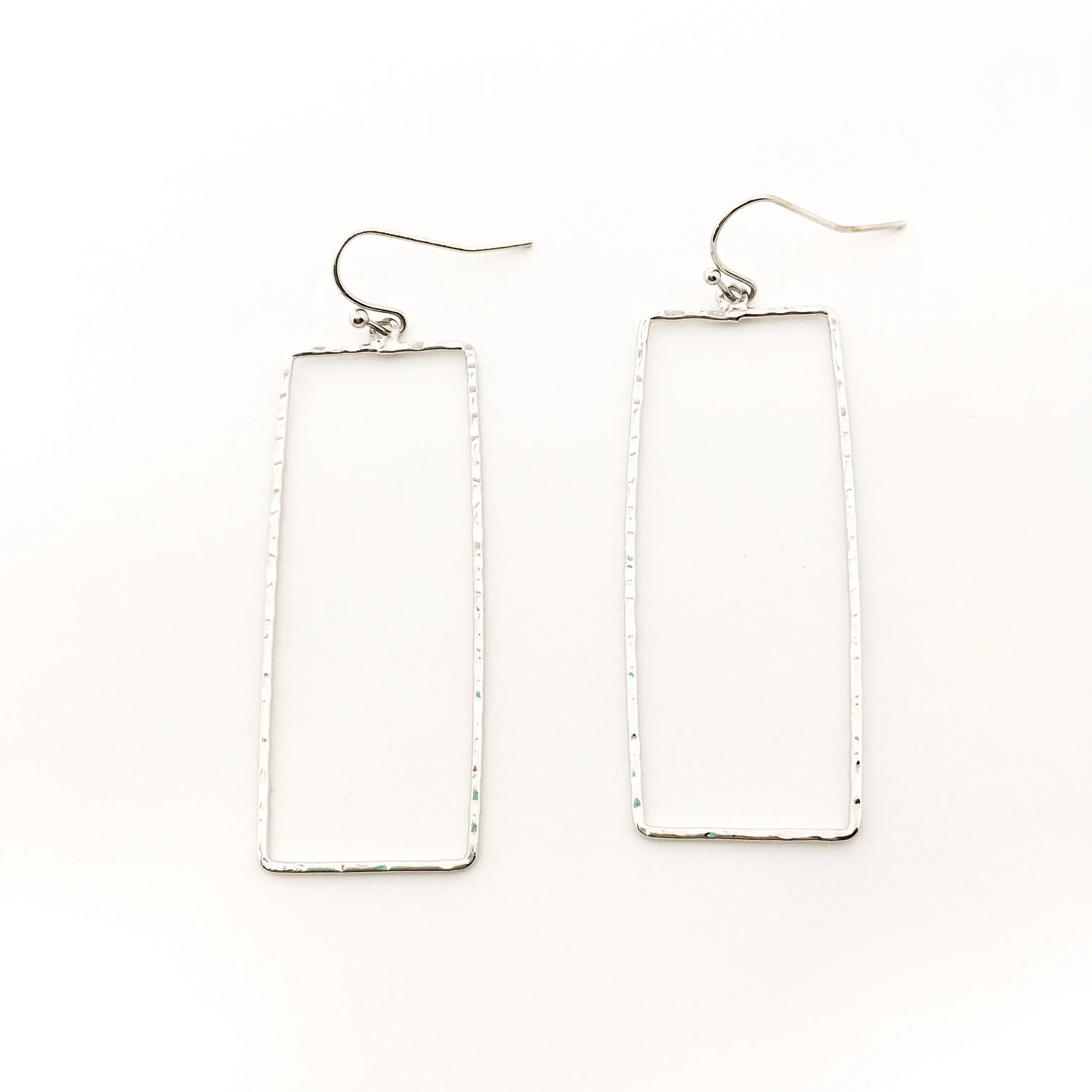 Paige Hammered Rectangle Earrings