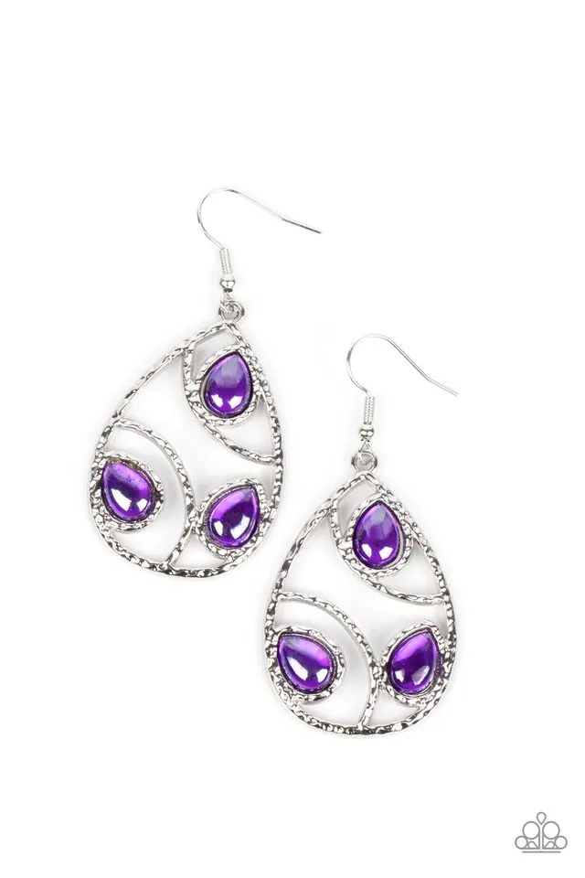 Paparazzi Earring ~ Send the BRIGHT Message - Purple