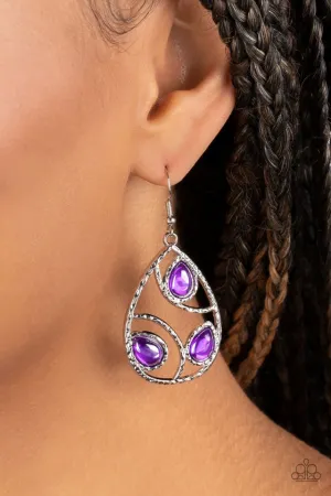 Paparazzi Earring ~ Send the BRIGHT Message - Purple