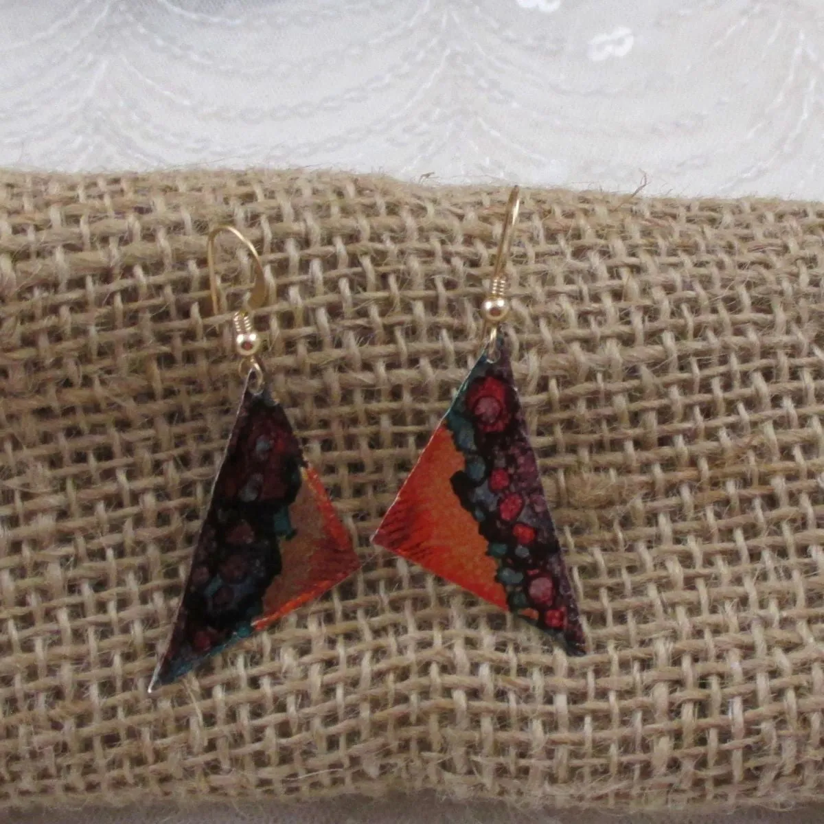 Patina Metal Drop Earrings