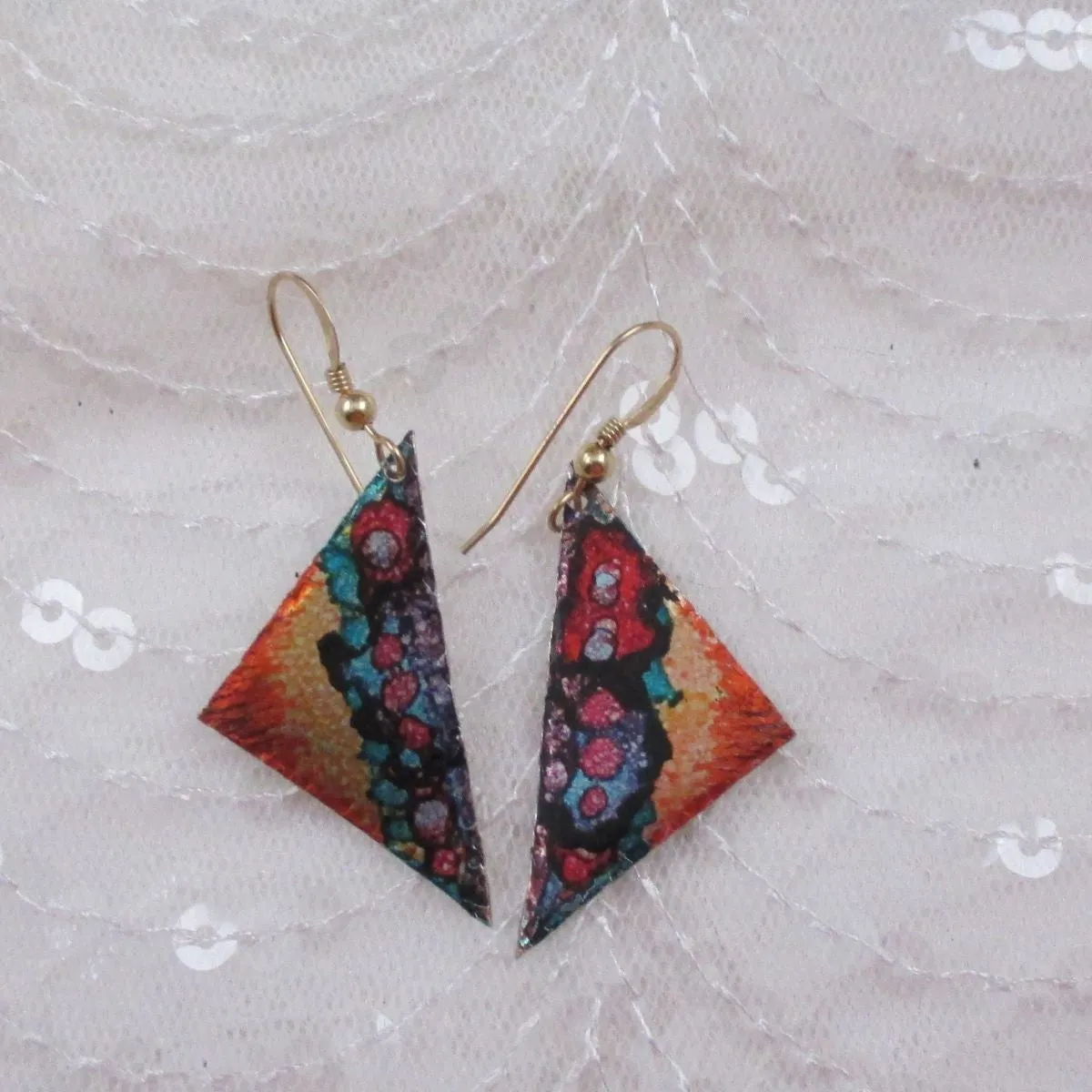 Patina Metal Drop Earrings