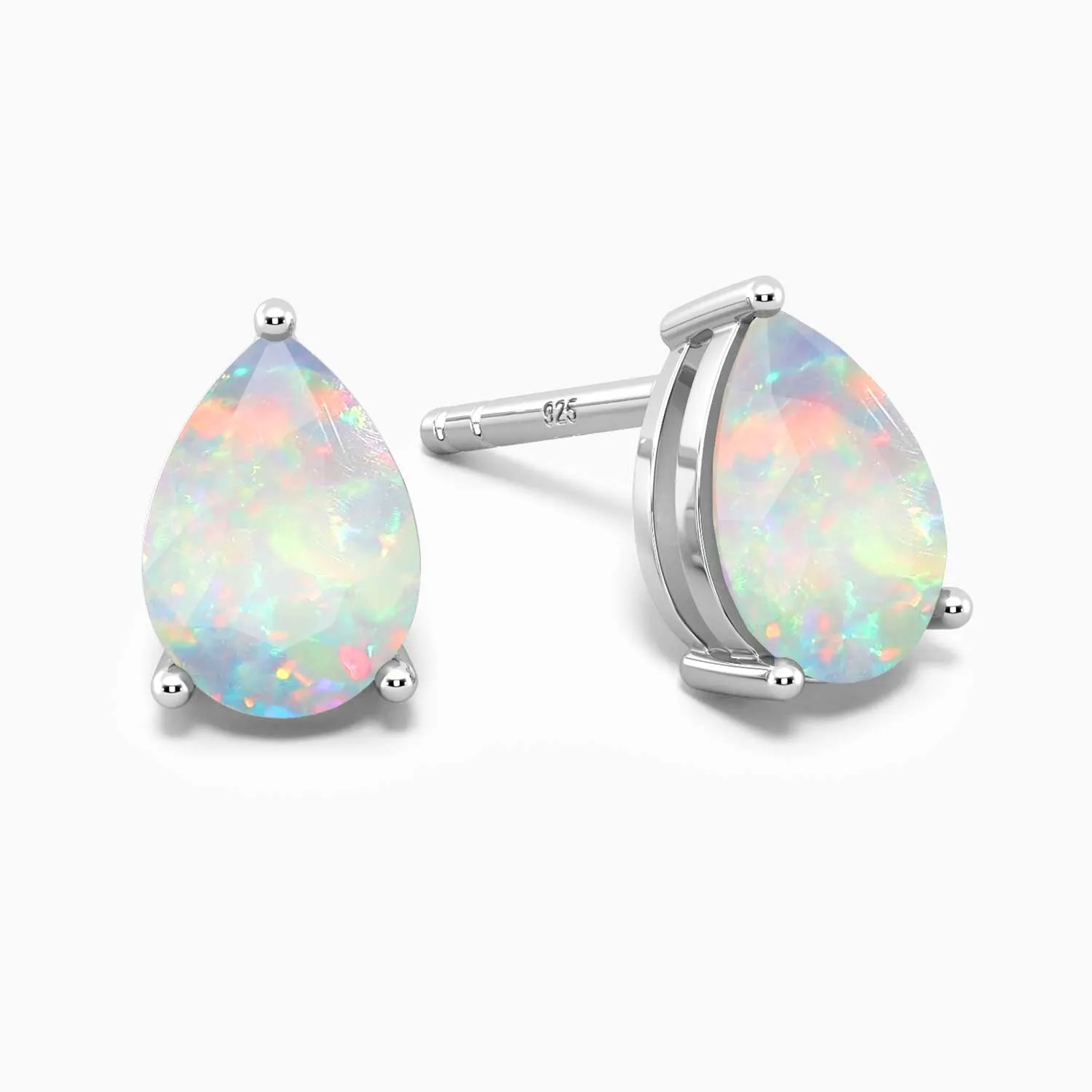 Pear Shape Opal Earrings in 925 Silver - Irosk ®