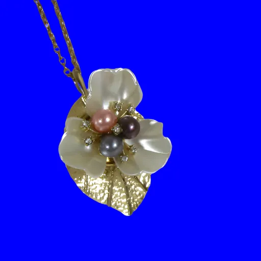 Pearl Flower  Long Pendant Necklace