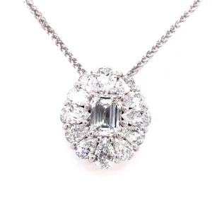 Platinum White Natural Diamond 18 inch Necklace