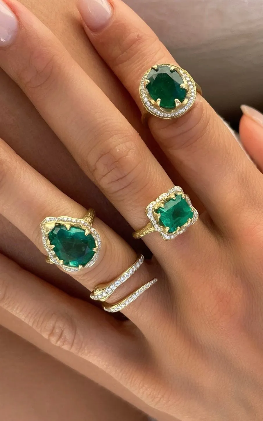 Queen Oval Zambian Emerald Ring with Full Pavé Diamond Halo