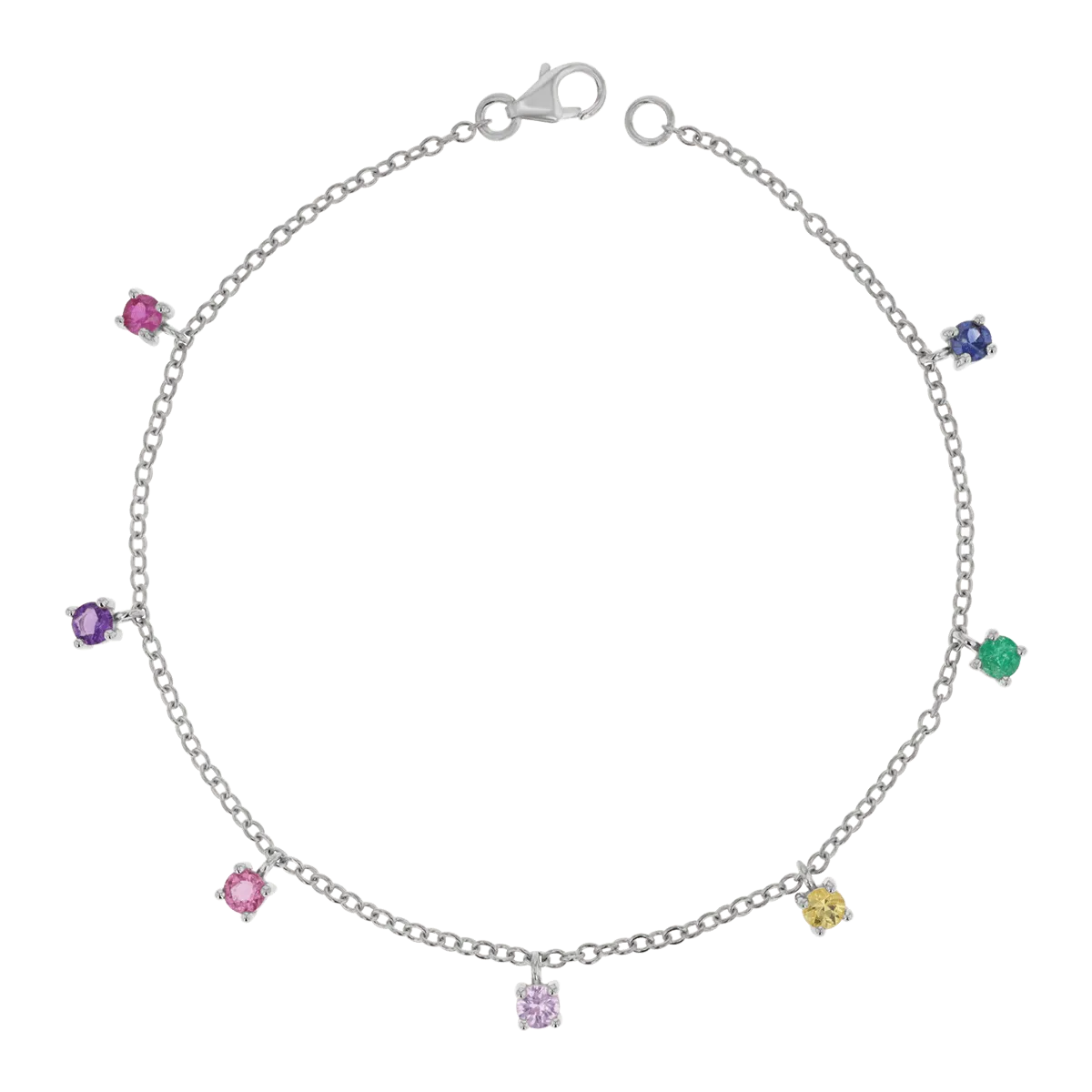 Rainbow Gemstone Drop Bracelet