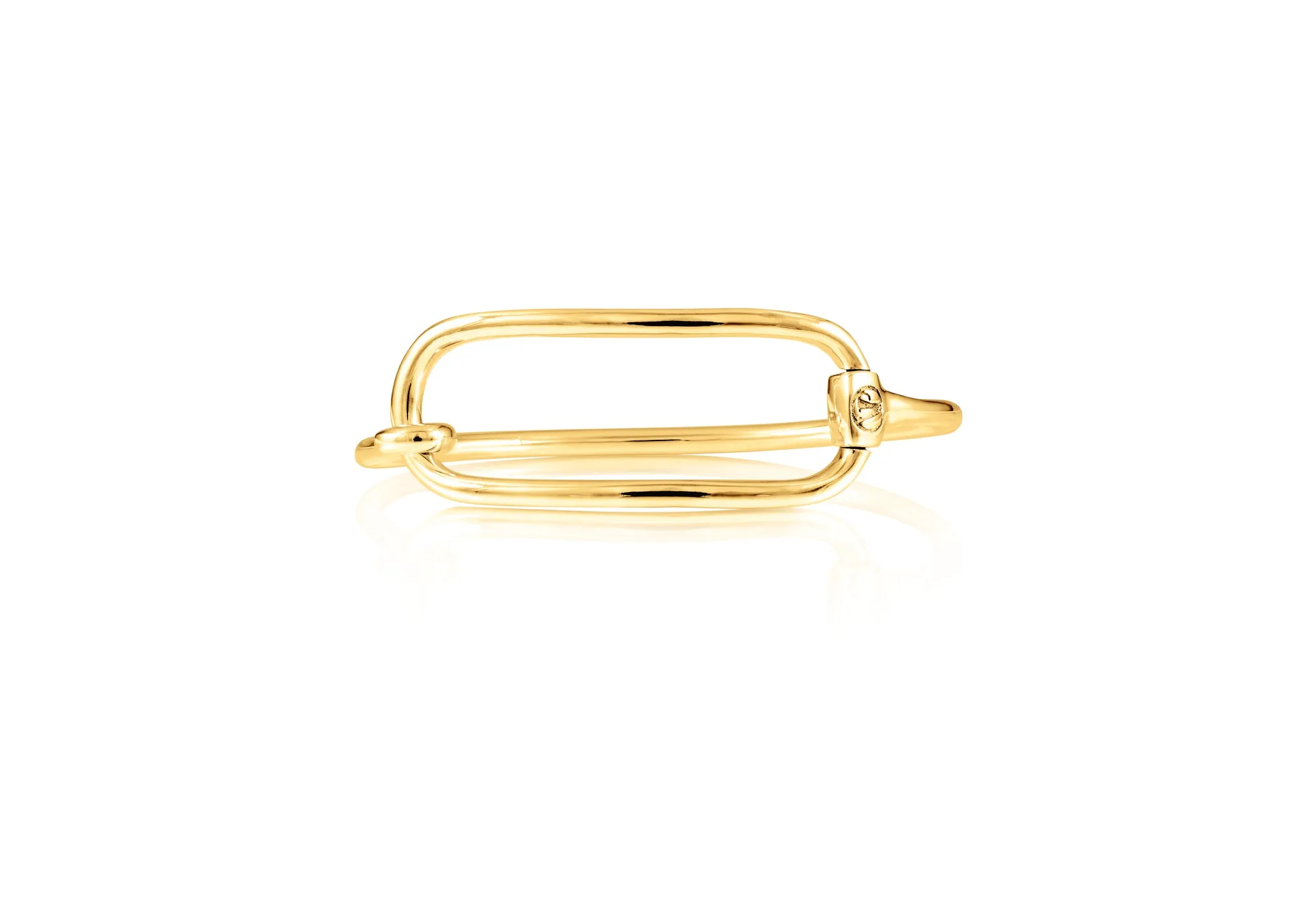 Rectangle Snaffle Bit Bangle | Gold