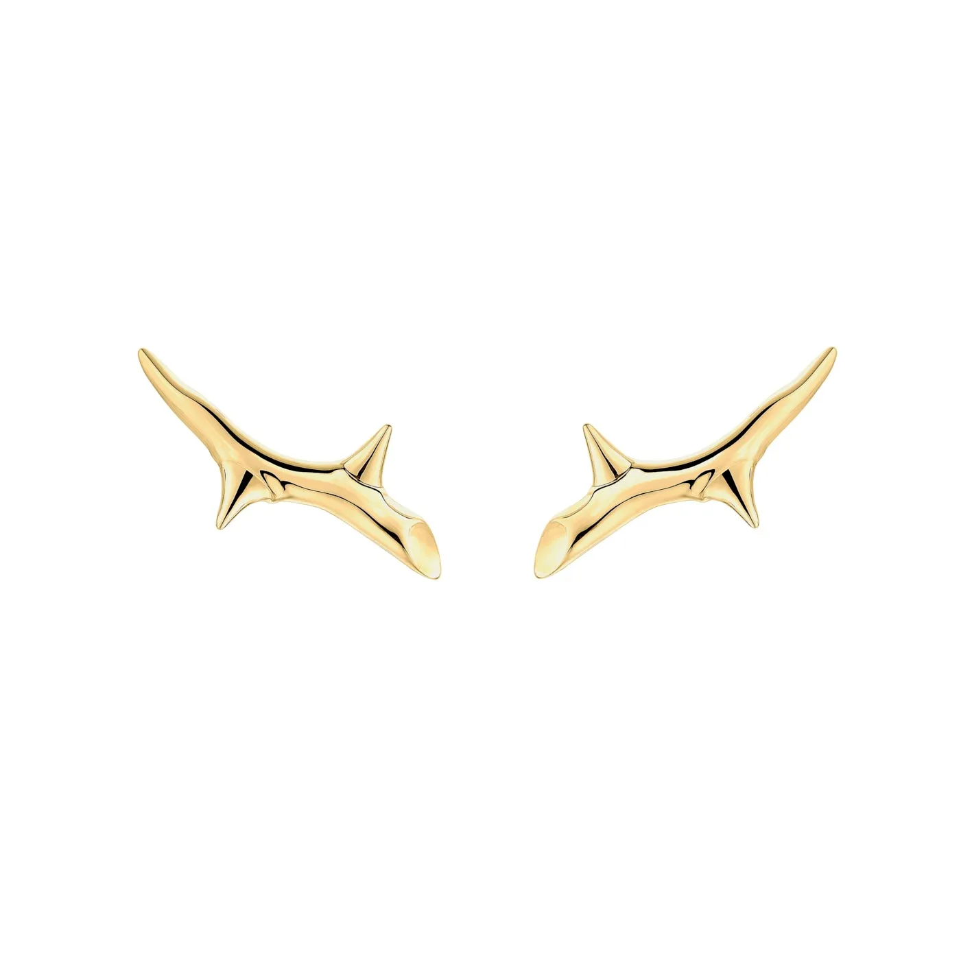 Rose Thorn Climber Earrings - Yellow Gold Vermeil