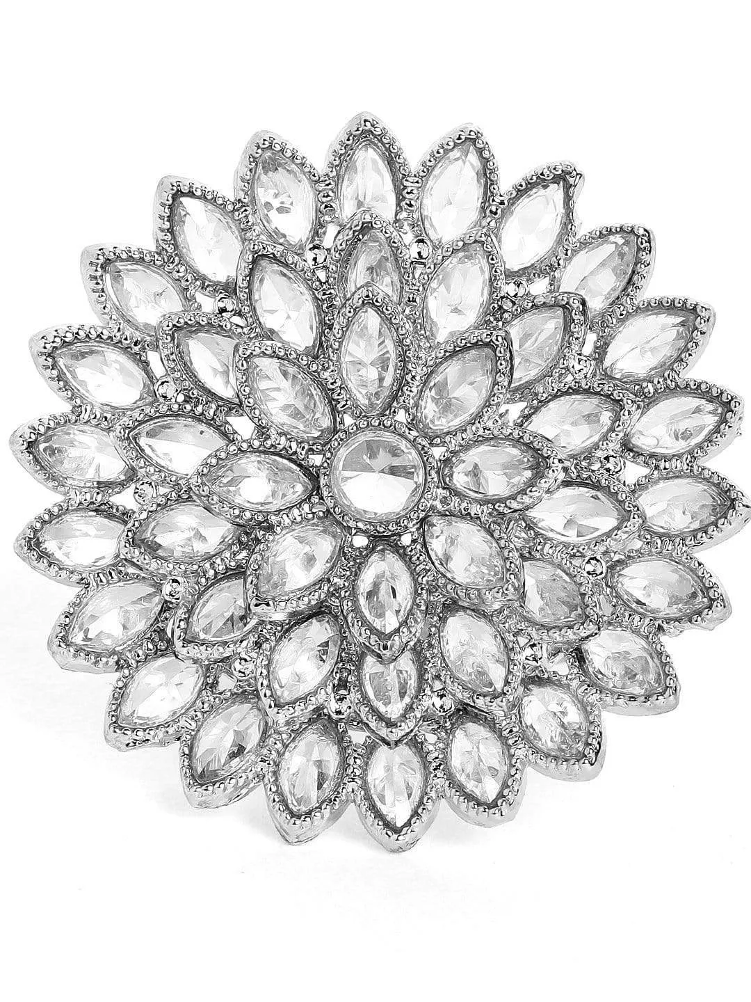 Rubans Silver Plated Silver Marigold Elegant Ring