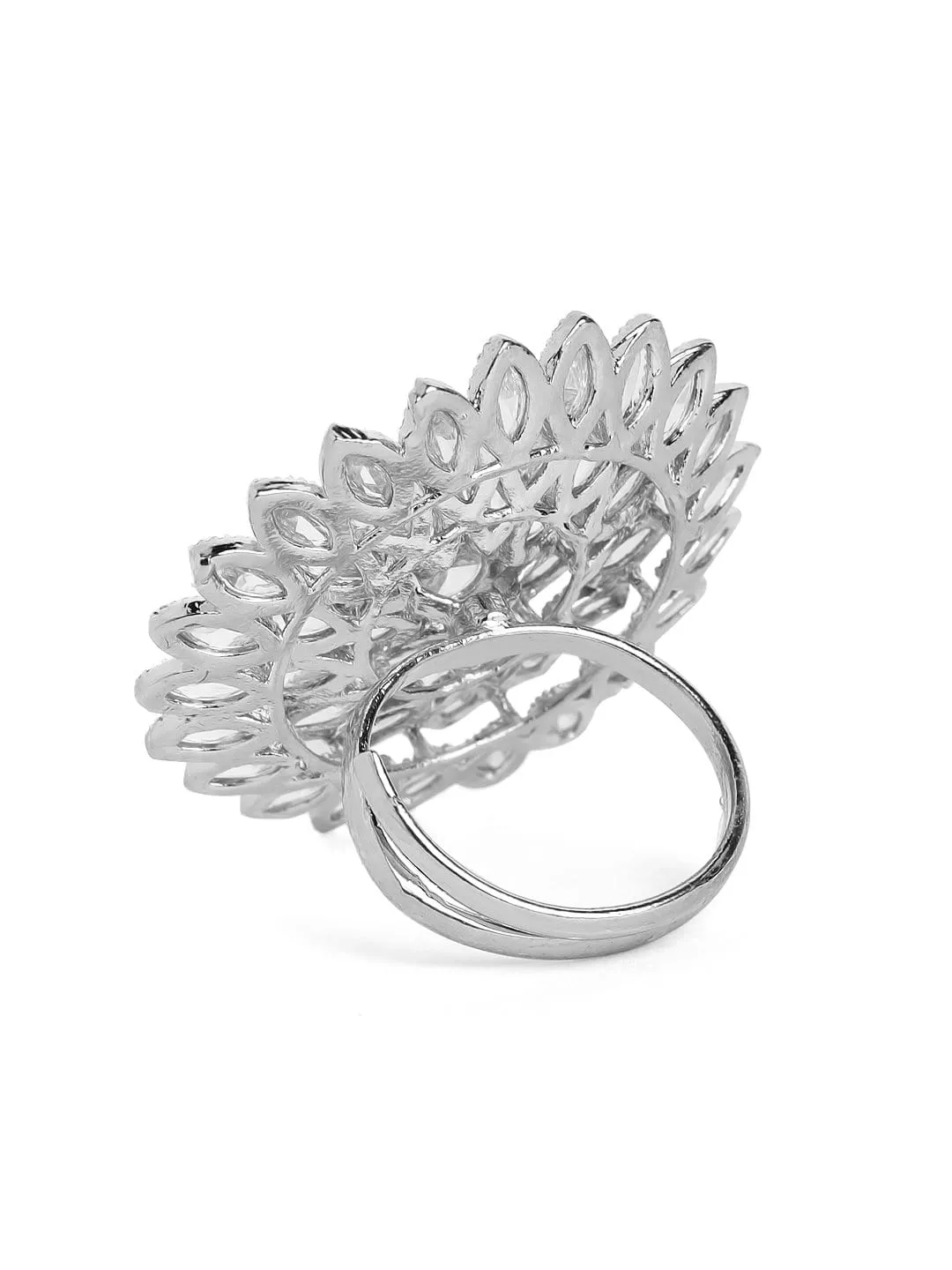 Rubans Silver Plated Silver Marigold Elegant Ring