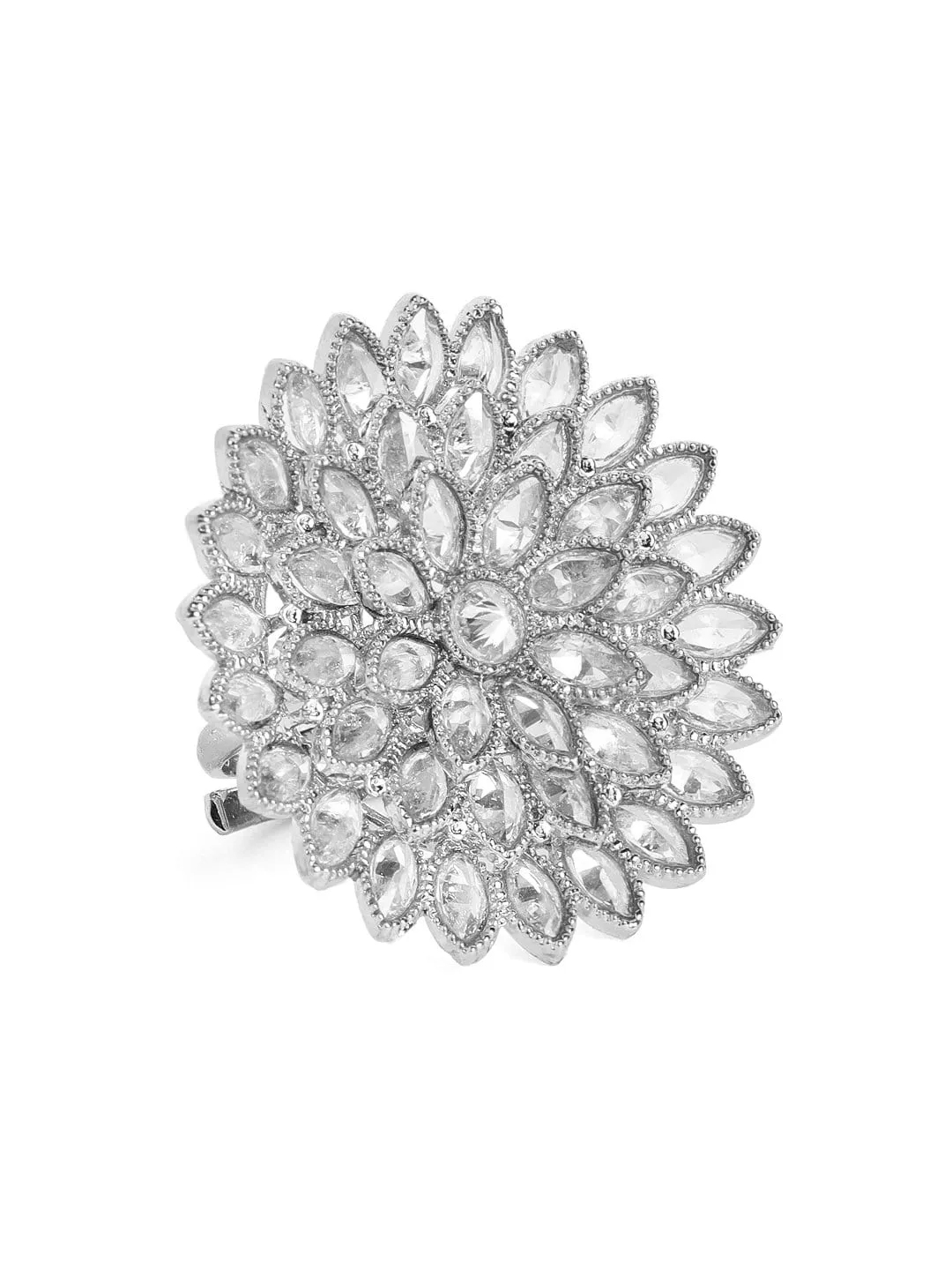 Rubans Silver Plated Silver Marigold Elegant Ring