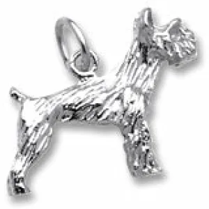 Schnauzer Dog Charm In Sterling Silver