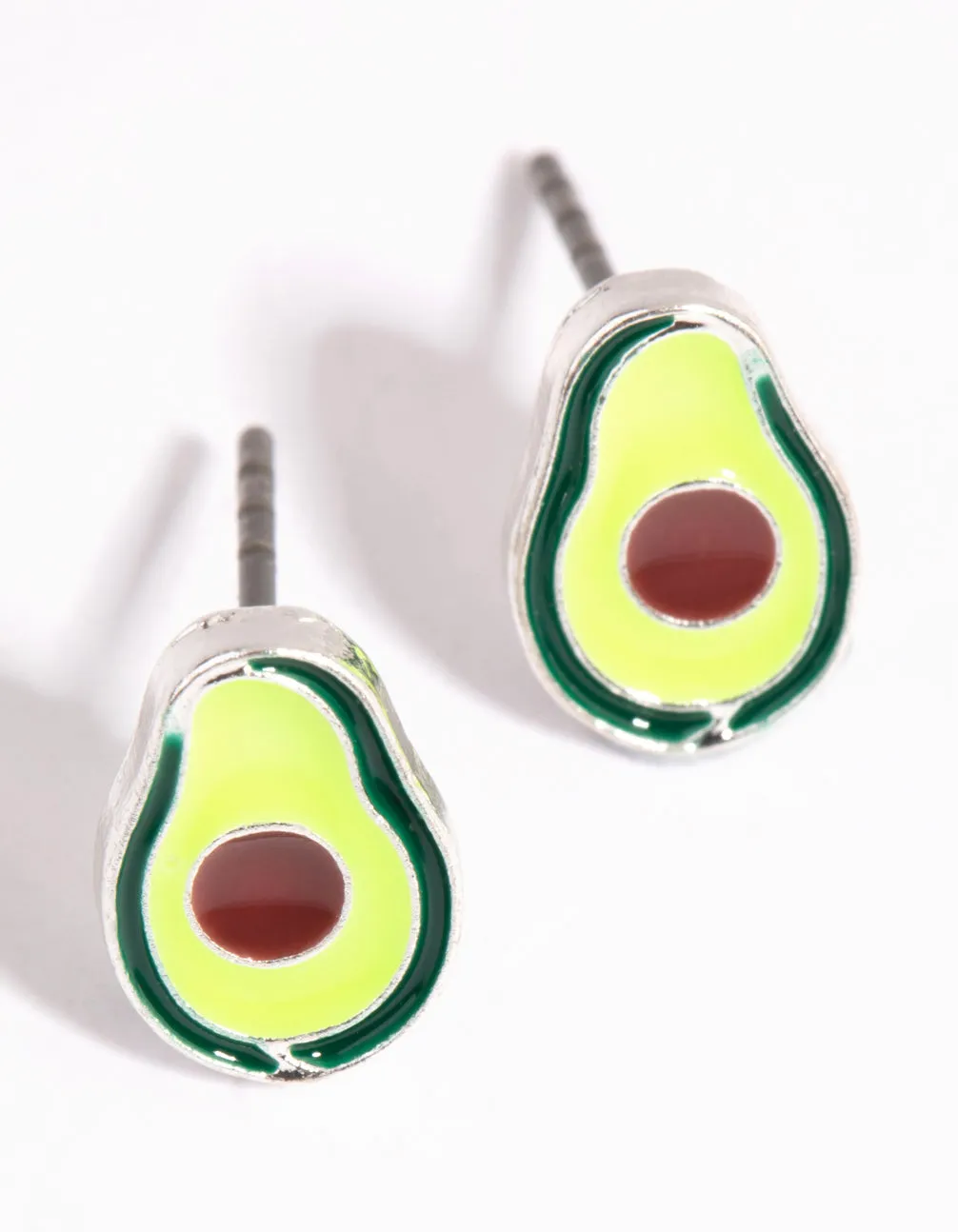 Silver Avocado Stud Earrings