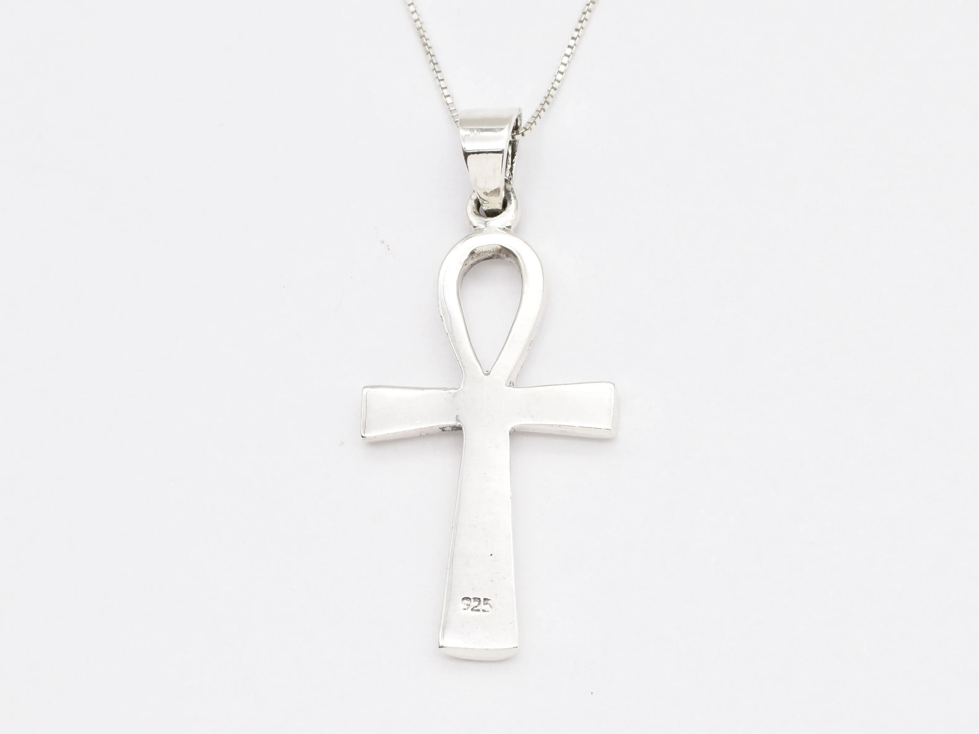 Silver Cross Necklace - Egyptian Ankh Pendant - Minimalist Cross Pendant