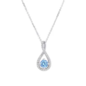 Silver Limitless Blue Topaz & Diamond Necklace