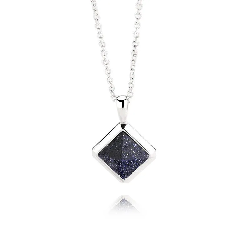 Sterling Silver Blue Sandstone Necklace