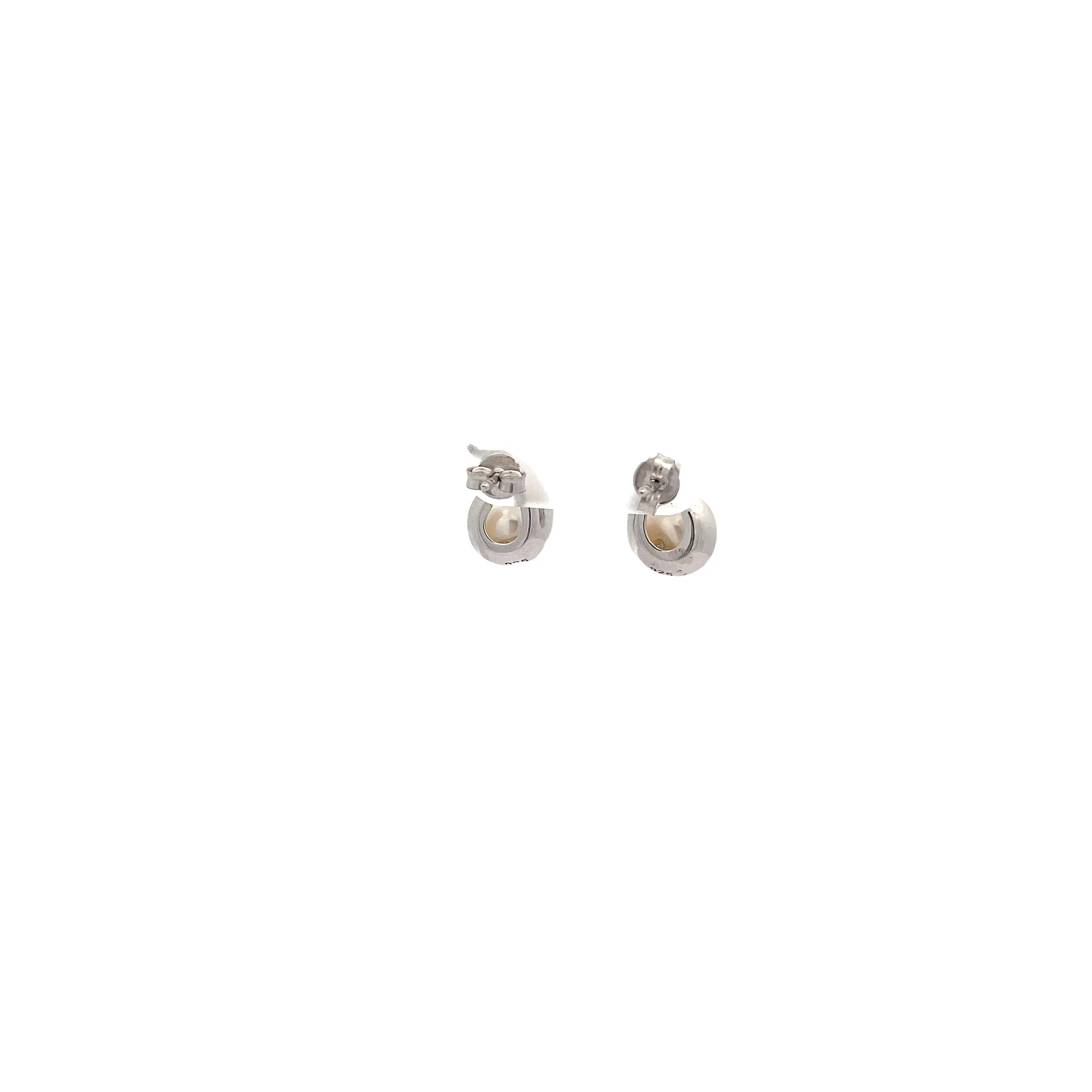 Sterling Silver Pearl Cup Earrings