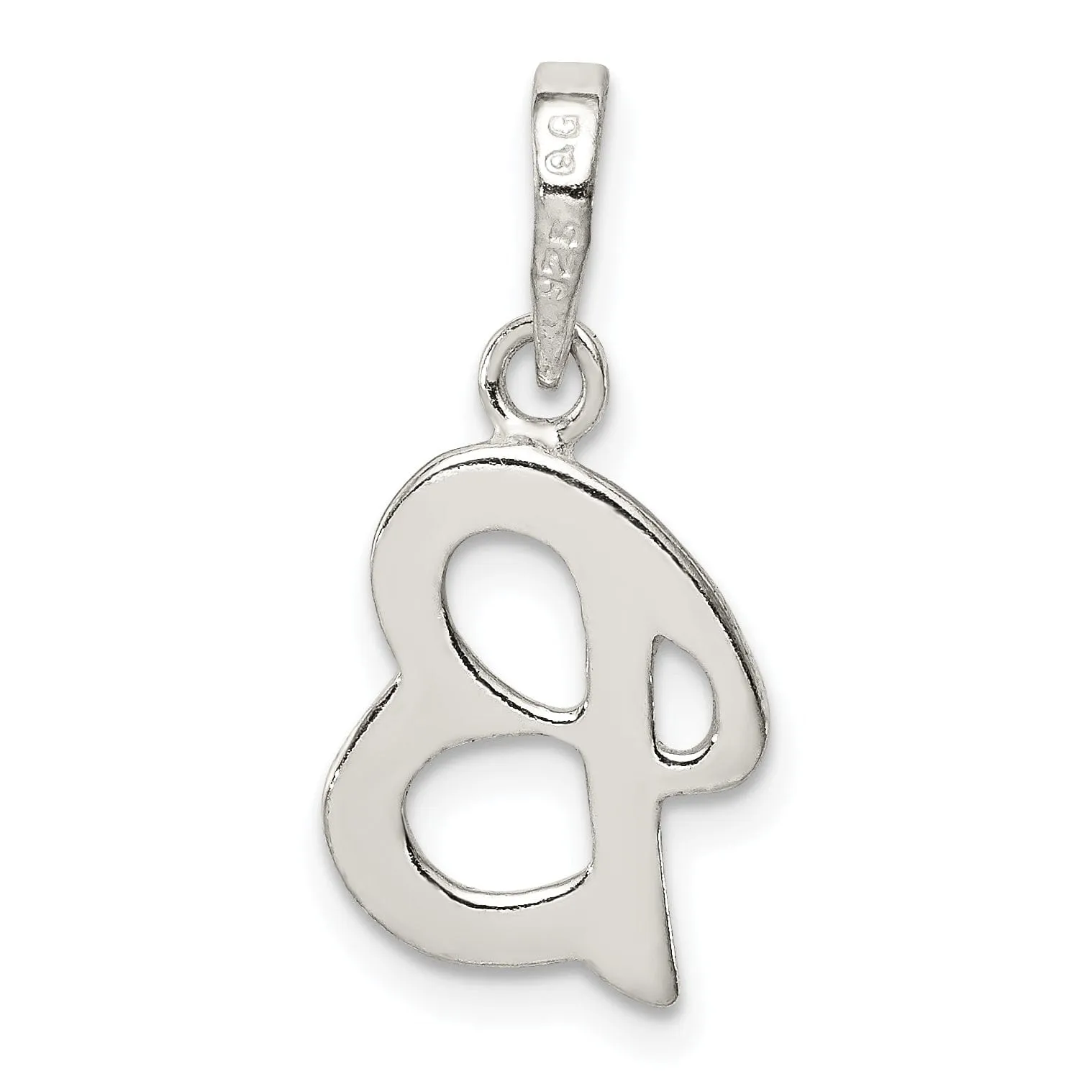 Sterling Silver Polished Initial B Pendant