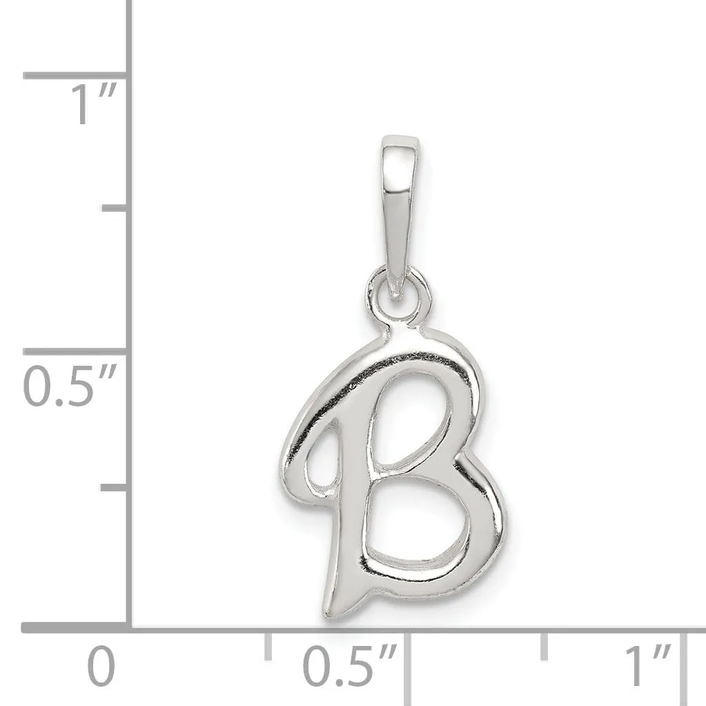 Sterling Silver Polished Initial B Pendant