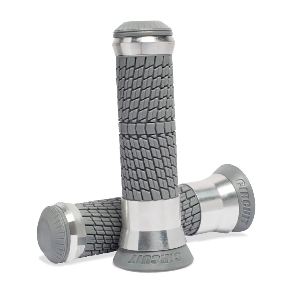 Storm Motorcycle Handlebar Grips - Grey Aluminium