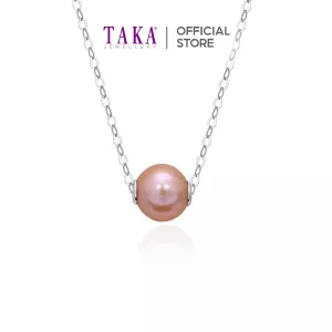 TAKA Jewellery Lustre Pink Pearl Necklace 925 Silver