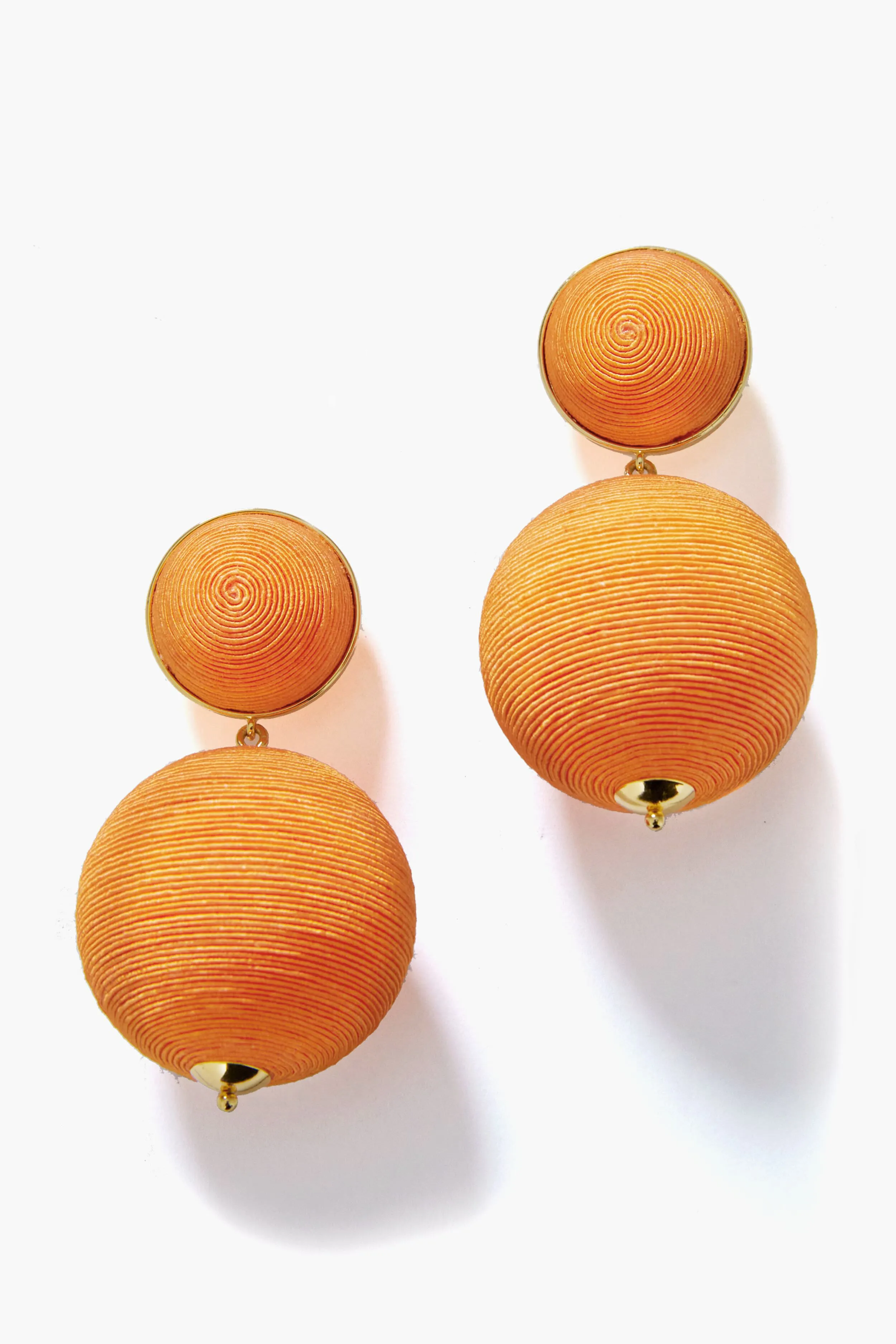 Tangerine Woven Lantern Earrings