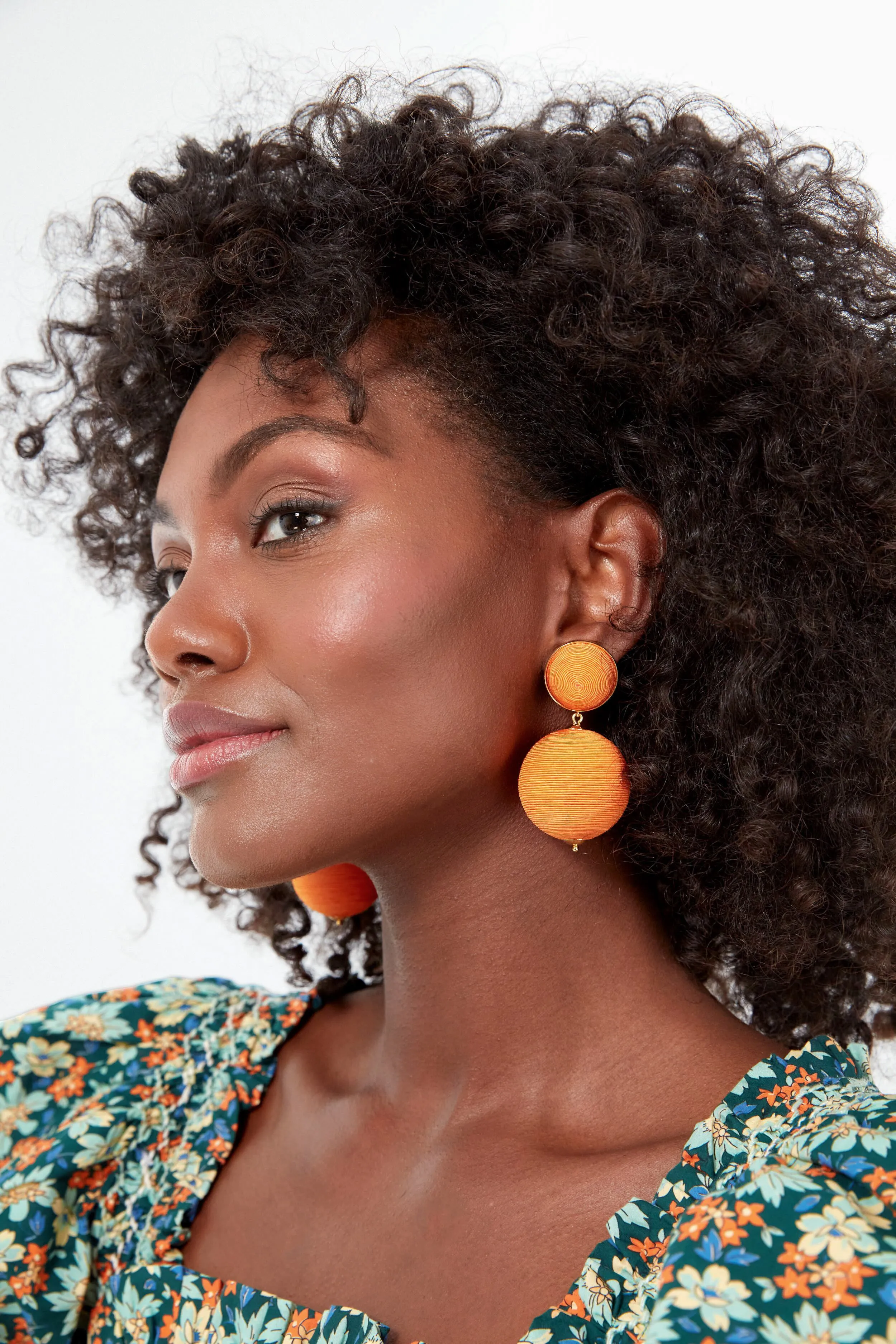 Tangerine Woven Lantern Earrings