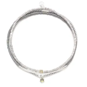 Tonal Chromacolor Miyuki Bracelet Trio - Frost & Silver