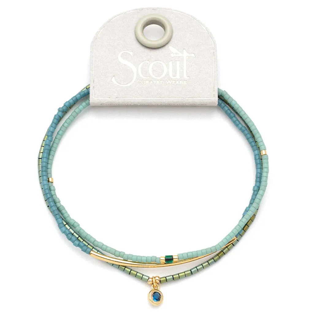 Tonal Chromacolor Miyuki Bracelet Trio | Turquoise/Gold