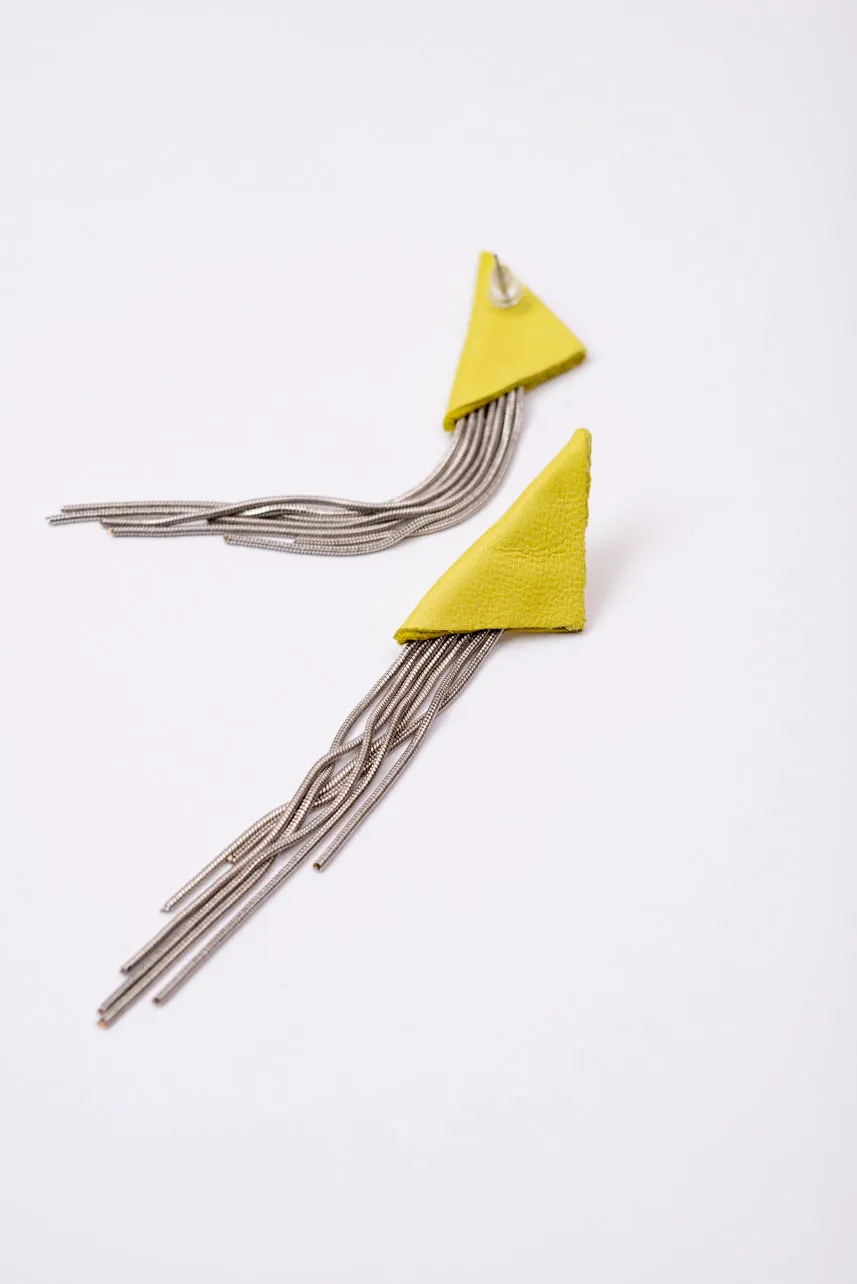 Triangle leather earrings KANDINSKY model