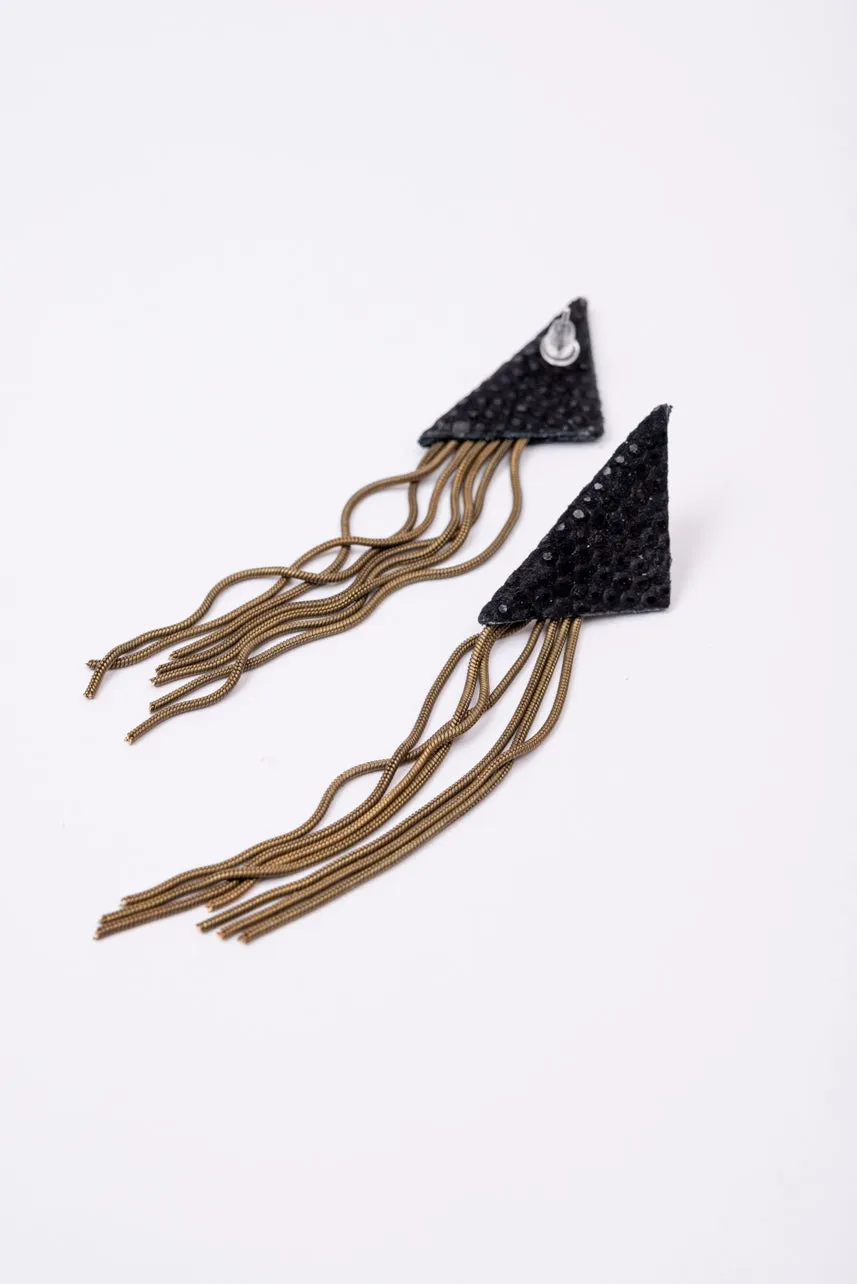 Triangle leather earrings KANDINSKY model