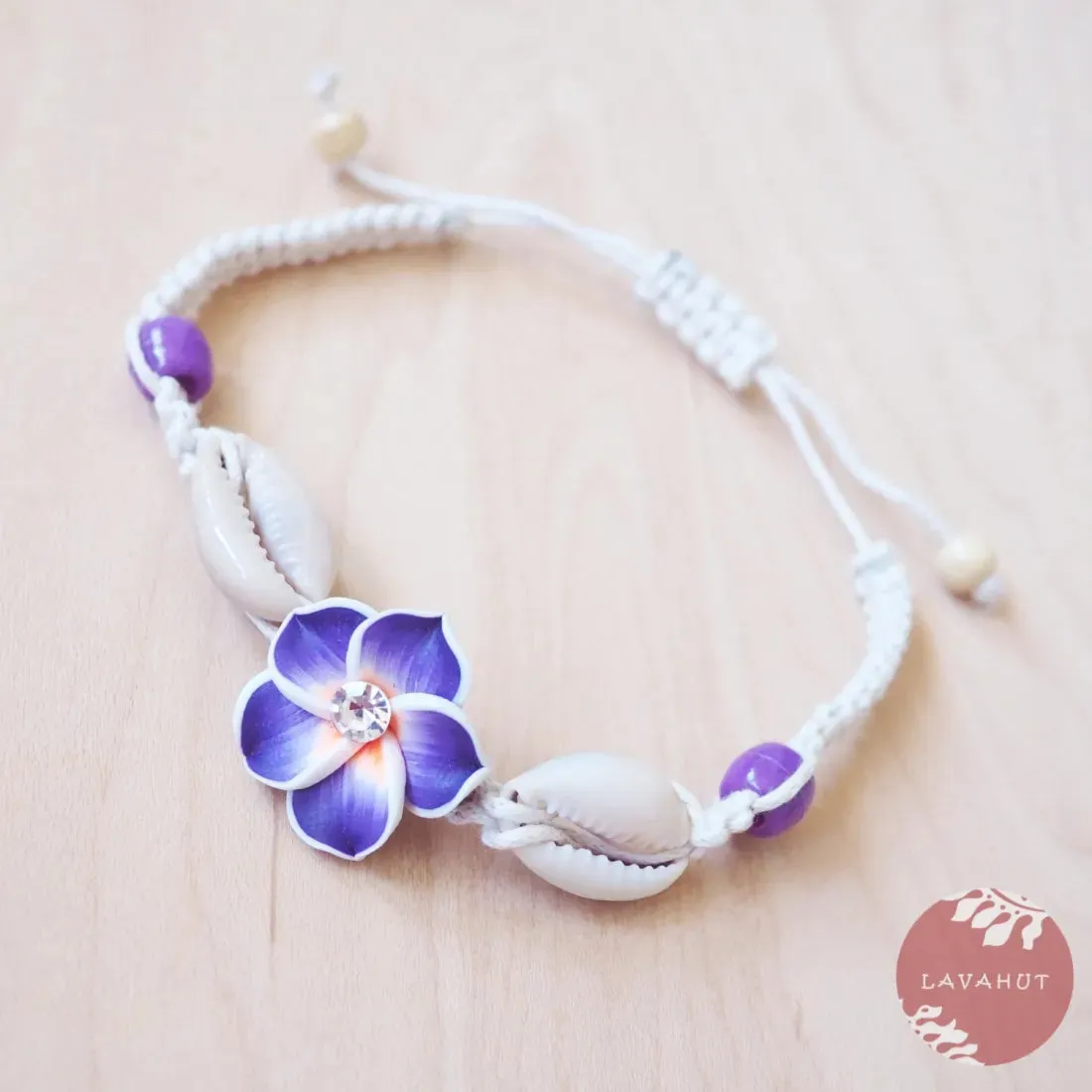 Twinkle Plumeria Purple Friendship Bracelet