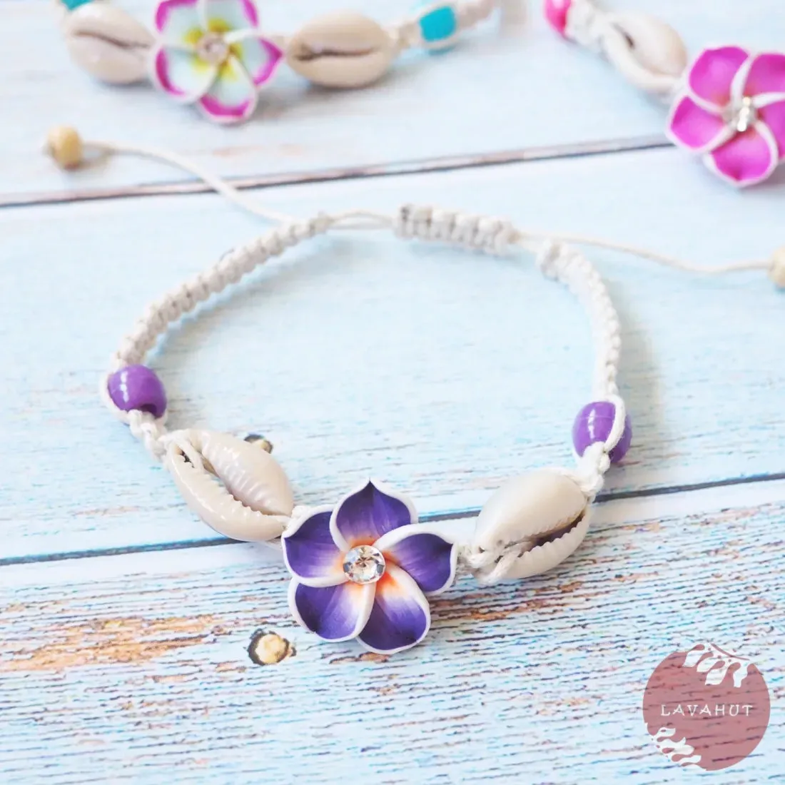 Twinkle Plumeria Purple Friendship Bracelet