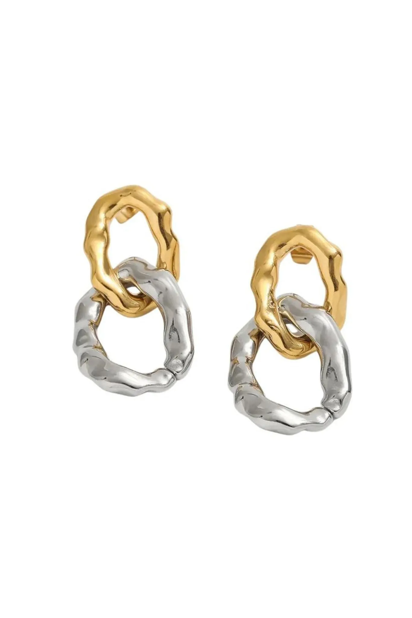 Vela Two-Tone Molten Statement Earrings