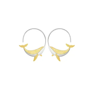 Whale Round Hoop Earrings