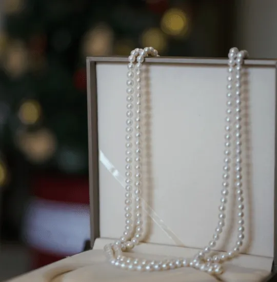 White 68" Length Freshwater Pearl Necklace