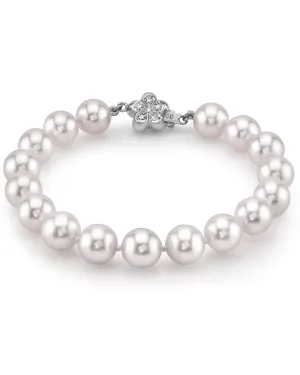 White Japanese Akoya Pearl Bracelet, 8.0-8.5mm