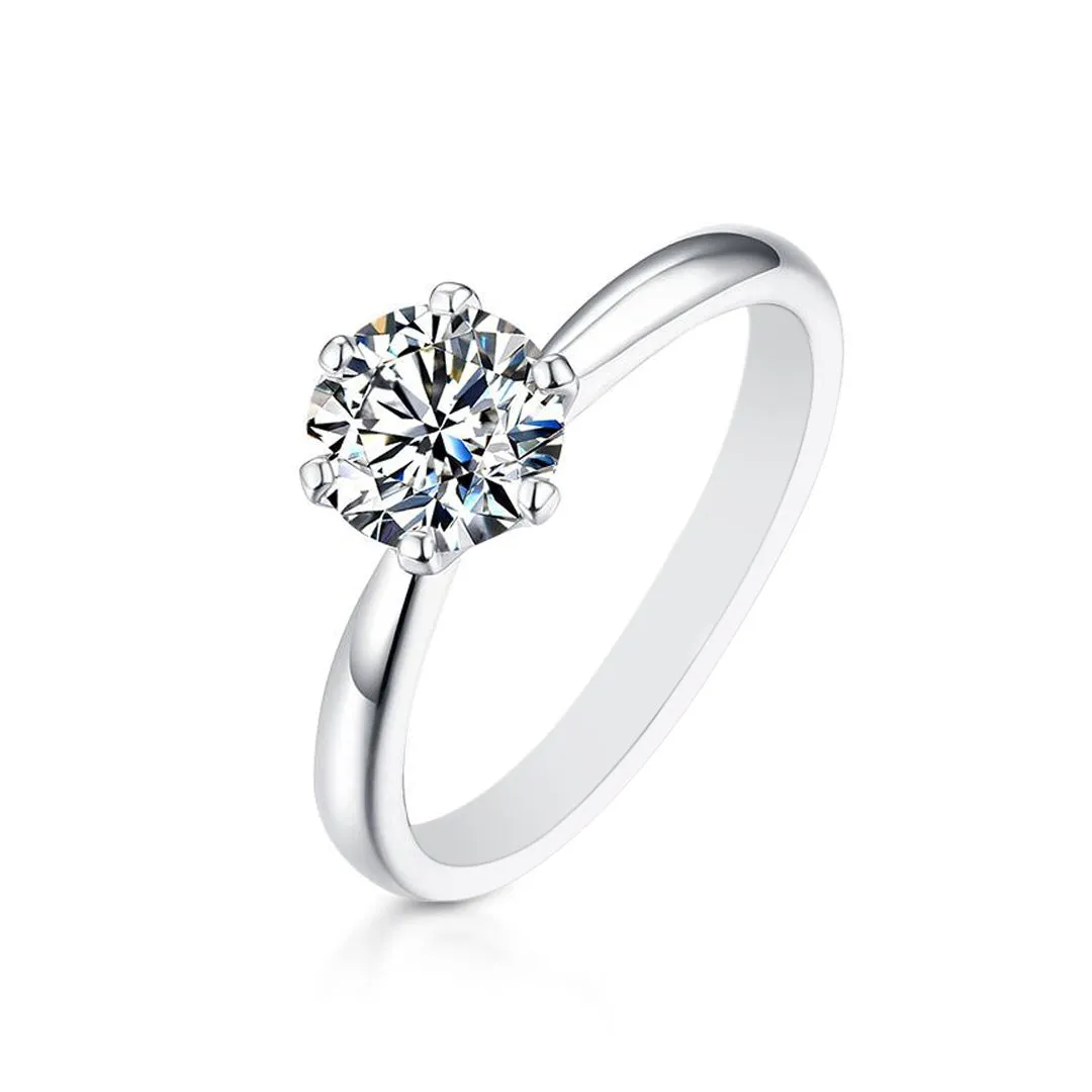 Women's Wholesale .5 CT Star Moissanite 925 Sterling Silver Ring