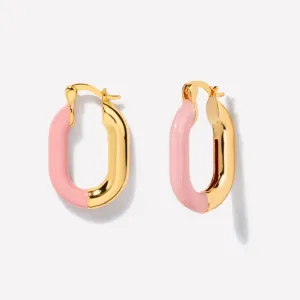 Zoey Pink Enamel Hoops